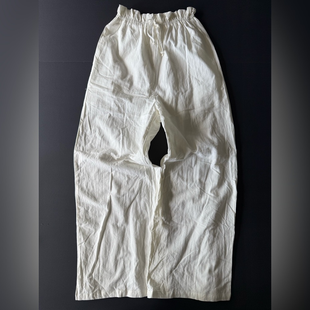 SHEIN Vcay Linen Loose Wide Leg Pants Women’s Small | White | New with Tags